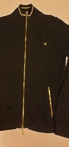 Black Ralph Lauren front zip sweater